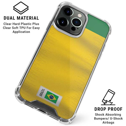 Brazil Soccer Flag iPhone 16 Pro Max Clear Case